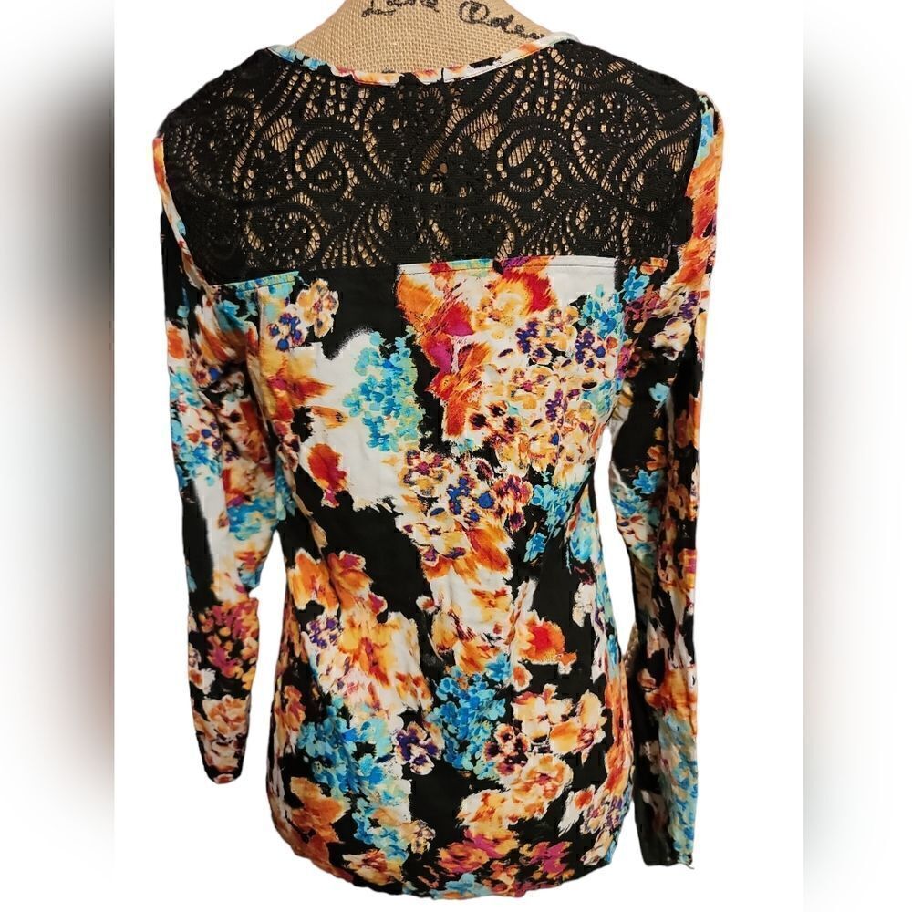 Copper Key Multicolor Laced Blouse Size Small - Picture 3 of 7